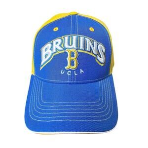 Vtg UCLA Bruins Strapback Hat Cap Blue Yellow Wool 90s College Preppy California